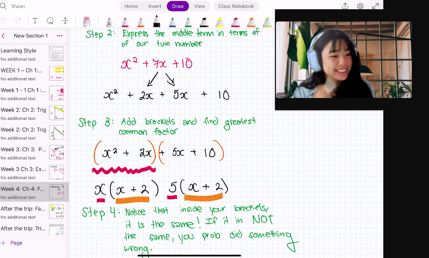 video of grace smiling whilst teaching